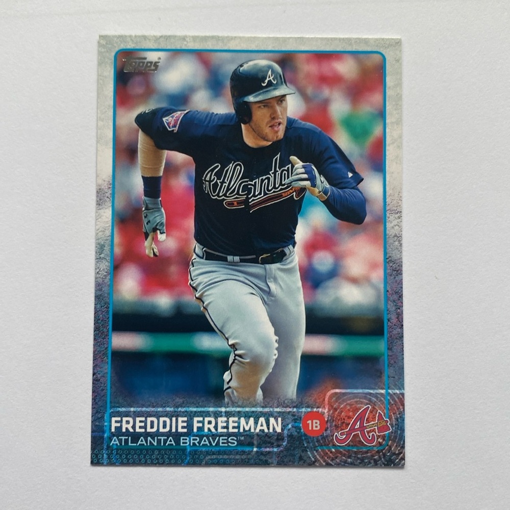 2015 Topps Freddie Freeman Baseball Card #73 and NL-4